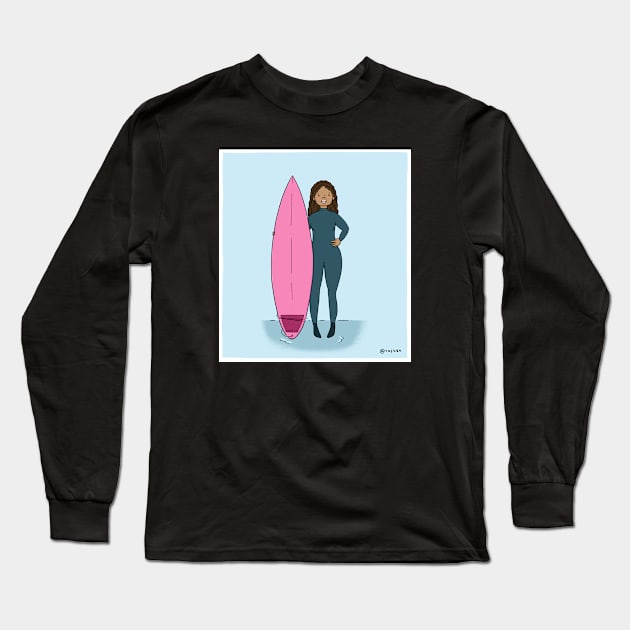 Surfer Girl #1 Long Sleeve T-Shirt by rafs84